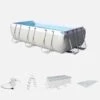 Kit Grande Piscine Tubulaire Topaze Grise, Piscine 4x2m, Pompe, Bâche, Tapis De -Plage Équipement Magasin kit grande piscine tubulaire topaze grise piscine 4x2m pompe bache tapis de