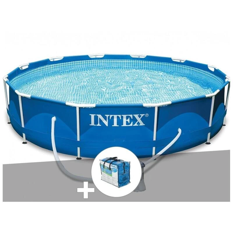 Intex Kit Piscine Tubulaire Metal Frame Ronde 3,66 X 0,76 M + Bâche à Bulles 4 Intex Kit Piscine Tubulaire Metal Frame Ronde 3,66 X 0,76 M + Bâche à Bulles – Image 2