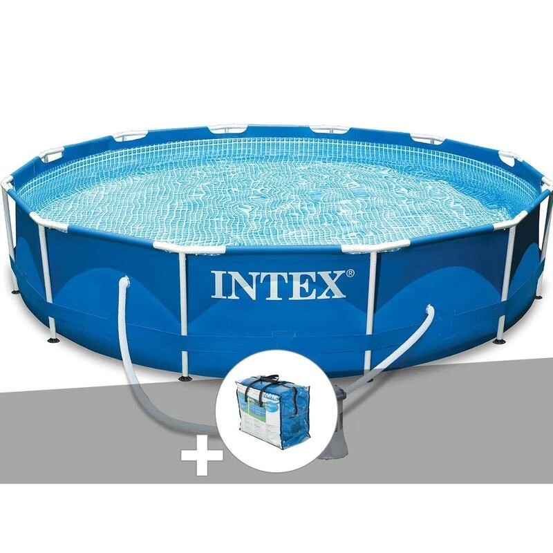 Intex Kit Piscine Tubulaire Metal Frame Ronde 3,66 X 0,76 M + Bâche à Bulles 3 Intex Kit Piscine Tubulaire Metal Frame Ronde 3,66 X 0,76 M + Bâche à Bulles