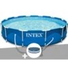 Intex Kit Piscine Tubulaire Metal Frame Ronde 3,66 X 0,76 M + Bâche De Protection