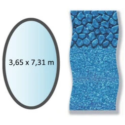 Swimline Liner Boulder Forme Ovale 3.65x7.31m Pour Piscine Hors Sol