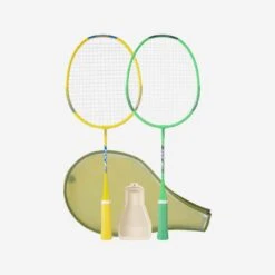 Lot De Raquettes De Badminton Enfant BR 130 - Vert/Miel