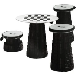 PACK MINI MAX 4 Tabourets + 1 Plateau Pour Camping-car, Van, Fourgon