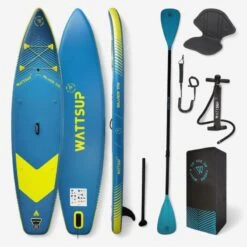 Pack Stand Up Paddle Gonflable Avec Un Siège Kayak Wattsup Silver 11'6 33" 6"