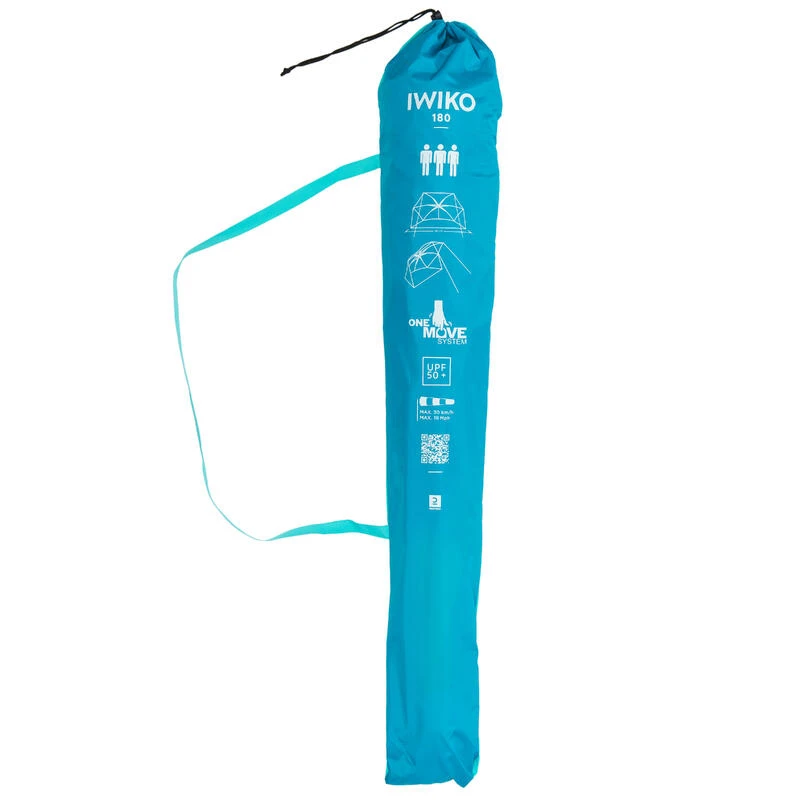 Decathlon Parasol Abri Plage Solaire Iwiko 180 Bleu Jaune UPF50+ 3 Places 5 Decathlon Parasol Abri Plage Solaire Iwiko 180 Bleu Jaune UPF50+ 3 Places – Image 3