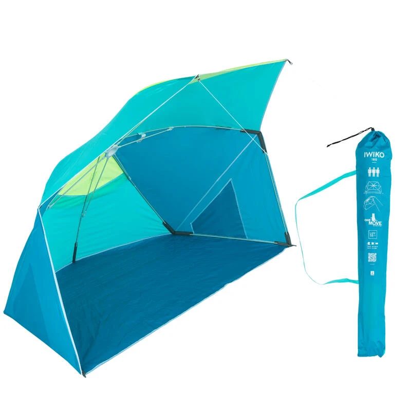 Decathlon Parasol Abri Plage Solaire Iwiko 180 Bleu Jaune UPF50+ 3 Places 7 Decathlon Parasol Abri Plage Solaire Iwiko 180 Bleu Jaune UPF50+ 3 Places – Image 5