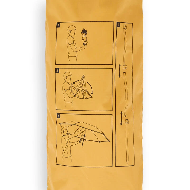 Decathlon Parasol De Plage Compact 2 Places UPF 50+ - Paruv 160 Ocre Jaune 4 Decathlon Parasol De Plage Compact 2 Places UPF 50+ - Paruv 160 Ocre Jaune – Image 3