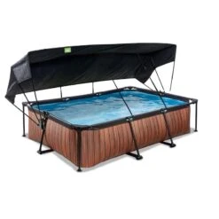 EXIT TOYS Piscine 300x200x65cm Avec Voile D'ombrage Et Pompe Filtrante
