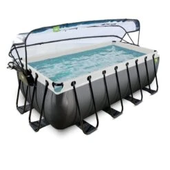 EXIT TOYS Piscine Couverte 400x200x122cm Avec Pompe Filtrante à Sable -Plage Équipement Magasin piscine couverte 400x200x122cm avec pompe filtrante a sable 1