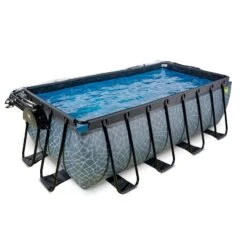EXIT TOYS Piscine Couverte 400x200x122cm Avec Pompe Filtrante à Sable Et &agra -Plage Équipement Magasin piscine couverte 400x200x122cm avec pompe filtrante a sable et and agra 2