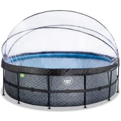 EXIT TOYS Piscine Couverte ø488x122cm Avec Pompe Filtrante à Sable Et &