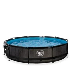 EXIT TOYS Piscine Couverte Wood ø360x76cm Avec Pompe Filtrante -Plage Équipement Magasin piscine couverte wood o360x76cm avec pompe filtrante 2