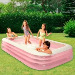 Intex Piscine Gonflable Rectangulaire Givrée Rose -Plage Équipement Magasin piscine gonflable rectangulaire givree rose 1