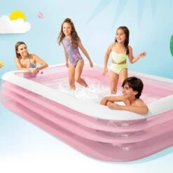 Intex Piscine Gonflable Rectangulaire Givrée Rose -Plage Équipement Magasin piscine gonflable rectangulaire givree rose 6