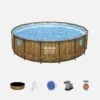 Bestway Piscine Hors Sol Hublots Intégrés 4,8mx1,22m Couleur Boislsweeek -Plage Équipement Magasin piscine hors sol hublots integres 48mx122m couleur boislsweeek