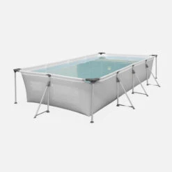 Bestway Piscine Hors Sol Tubulaire, Rectangulaire Grise 4X2 | Sweeek