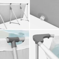 Bestway Piscine Hors Sol Tubulaire, Rectangulaire Grise 4X2 | Sweeek -Plage Équipement Magasin piscine hors sol tubulaire rectangulaire grise 4x2 sweeek 3