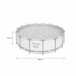Bestway Piscine Tubulaire Hors Sol Come Grise, Ronde 457x122cm Avec Pompe De -Plage Équipement Magasin piscine tubulaire hors sol come grise ronde 457x122cm avec pompe de 3