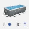 Bestway Piscine Tubulaire Hors Sol Vostok Gris Foncé , Rectangulaire 4x2m Avec 1 Bestway Piscine Tubulaire Hors Sol Vostok Gris Foncé , Rectangulaire 4x2m Avec -Plage Équipement Magasin piscine tubulaire hors sol vostok gris fonce rectangulaire 4x2m avec