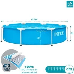 Intex Piscine Tubulaire Ronde 2,44 X 0,51 M -Plage Équipement Magasin piscine tubulaire ronde 244 x 051 m 4
